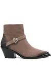 Coccinelle Buckle-fastening Pointed-toe Boots In Brown