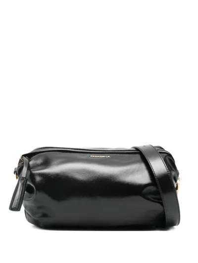 Coccinelle Buckle Leather Satchel In Blue