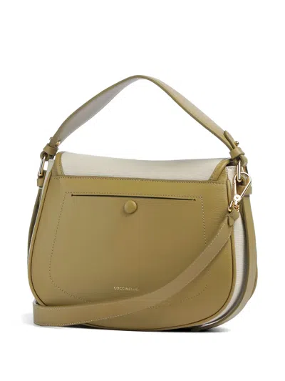 Coccinelle Buckle Leather Tote Bag In Neutral