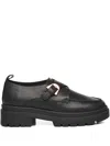 Coccinelle Astrid Vintage Leather Monk Strap In Black