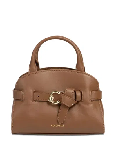 Coccinelle Buckle Top-handle Tote Bag In Brown