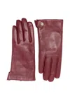 Coccinelle Button-detail Leather Gloves In Red