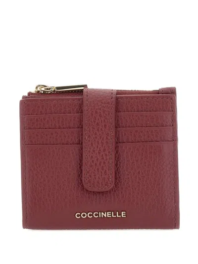 Coccinelle Button-fastening Leather Wallet In Red