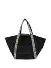 Coccinelle C-bounce Canvas Tote Bag In 黑色