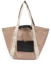 Coccinelle C-bounce Canvas Tote Bag In 褐色