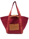 Coccinelle C-bounce Canvas Tote Bag In 红色