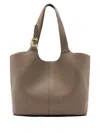 Coccinelle C-easy Buckle Leather Shoulder Bag In Brown