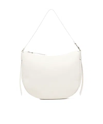 Coccinelle C-easy Zip-up Medium Shoulder Bag In White