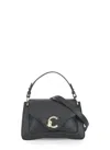Coccinelle Structured Cowhide Leather Handbag With Adjustable Strap In Black