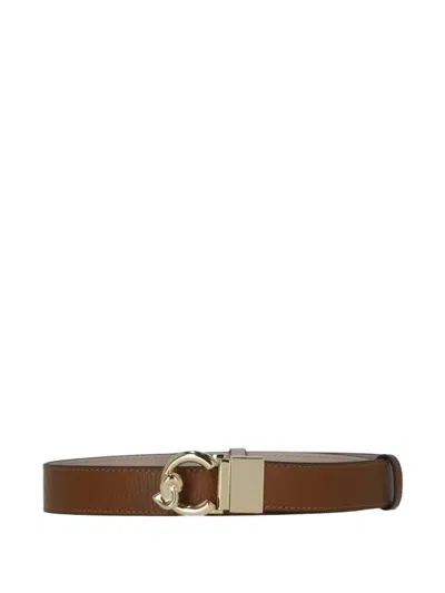 Coccinelle C-me Buckle Leather Belt In Brown