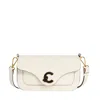Coccinelle Shoulder Bag Structured Design Detachable Strap In White