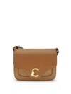 Coccinelle C-me Calf Cocker Small Shoulder Bag In Brown