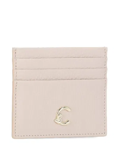 Coccinelle C-me Grained-leather Cardholder In Neutral