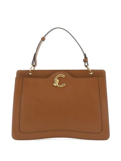 Coccinelle C-me L Top-handle Tote Bag In Brown