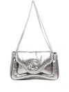 Coccinelle C-me Leather Shoulder Bag In Silver