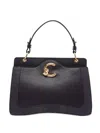 Coccinelle C-me Leather Tote Bag In Black