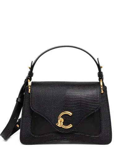 Coccinelle C-me Leather Tote Bag In Black