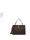 Coccinelle C-me Leather Tote Bag In Brown