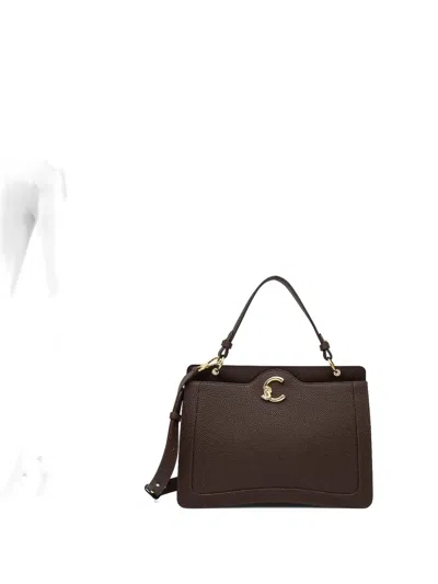 Coccinelle C-me Leather Tote Bag In Brown
