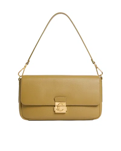 Coccinelle C-me Lock Large Bag In Seagrass In Brown