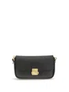 Coccinelle Black Calf Leather Bos Taurus Shoulder Bag In Black
