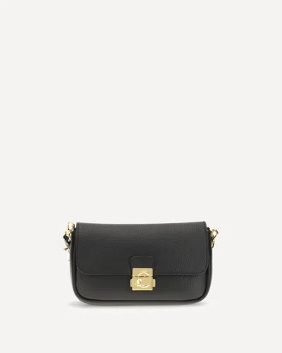 Coccinelle C-me Lock Mini Clutch Bag In Black