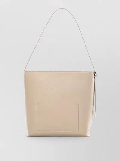 Coccinelle C Me Lock Shoulder Bag Textured Finish In Sand