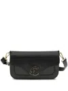 Coccinelle Black Calf Leather Bos Taurus Shoulder Bag In Black
