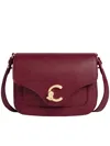Coccinelle Textured Leather Cross-body Bag Adjustable Strap In Red