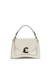 Coccinelle Cream Calf Leather Bos Taurus Handbag In Neutral