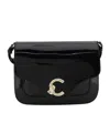 Coccinelle C-me Patent Shoulder Bag In Black