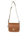 Coccinelle C-me Calf Cocker Small Shoulder Bag In Brown