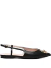 Coccinelle C-me Slingback Leather Ballet Flats In Black