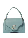 Coccinelle C-me Small Flap Logo Tote Bag In Blue