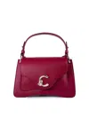 Coccinelle C-me Medium Leather Handbag In Beige