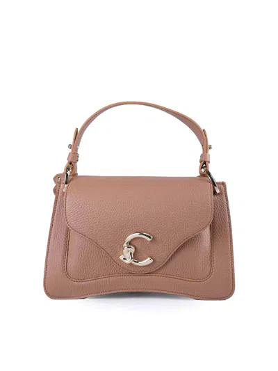 Coccinelle C-me Small Leather Handbag In Neutral