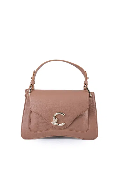 Coccinelle C-me Small Leather Handbag In Sand