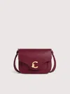 Coccinelle Textured Leather Cross-body Bag Adjustable Strap In Red