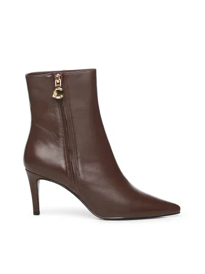 Coccinelle C-me Smooth Leather Ankle Boots In Brown
