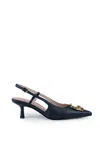 Coccinelle C-me Smooth Slingback Shoes In Leather