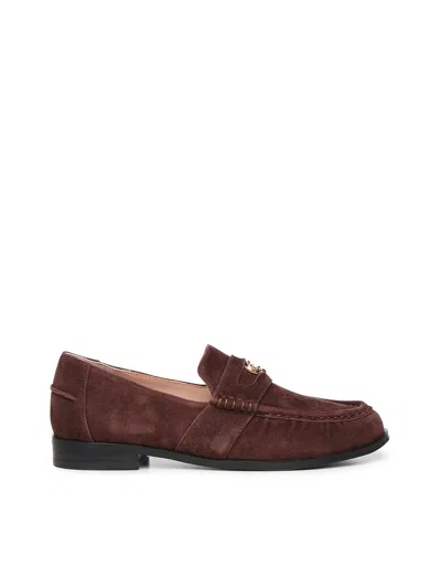 Coccinelle C-penny Suede Loafers In Brown