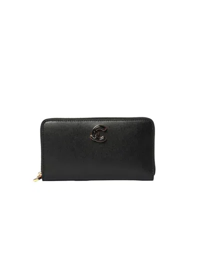 Coccinelle Calf Split Leather Wallet In Black