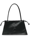 Coccinelle Calfskin Shoulder Bag With Adjustable Drawstring Sides