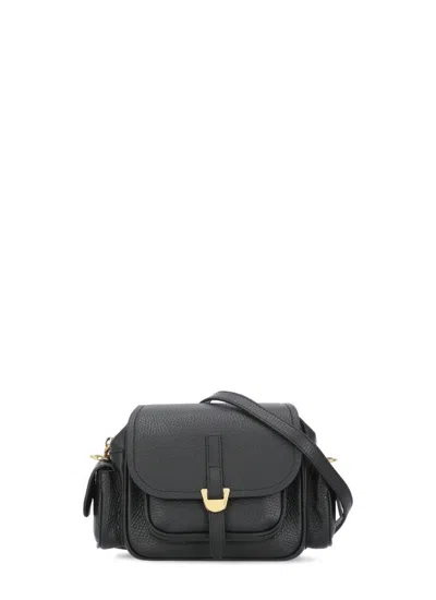 Coccinelle Campus Logo Printed Mini Crossbody Bag In Black