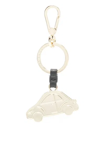 Coccinelle Car-charm Keyring In Neutral