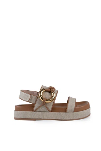 Coccinelle Carmy Sandals In Leather And Fabric