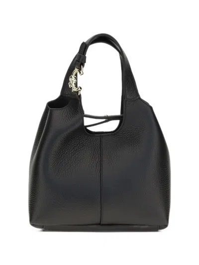 Coccinelle C-easy Grainy Leather Small Tote Bag In Black