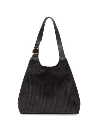 Coccinelle C-easy Large Corduroy Tote Bag In Black