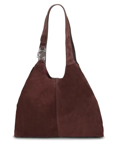 Coccinelle Ceasy Suede Brunette Bag In Brown