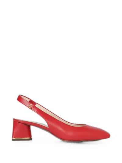Coccinelle C-everyday Leather Slingback Sandals In Red